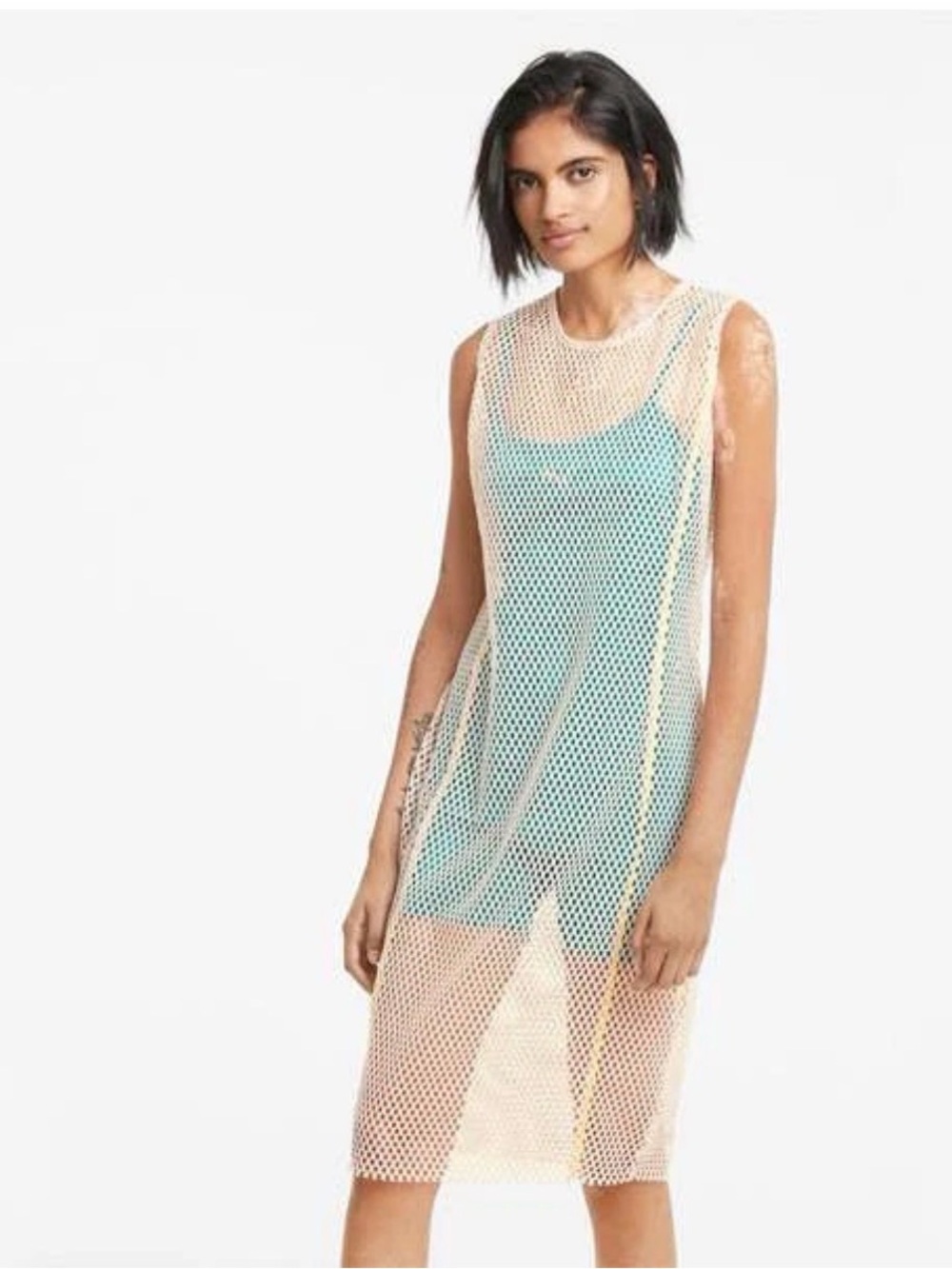 Puma Pink Mesh Swim Cover-Up